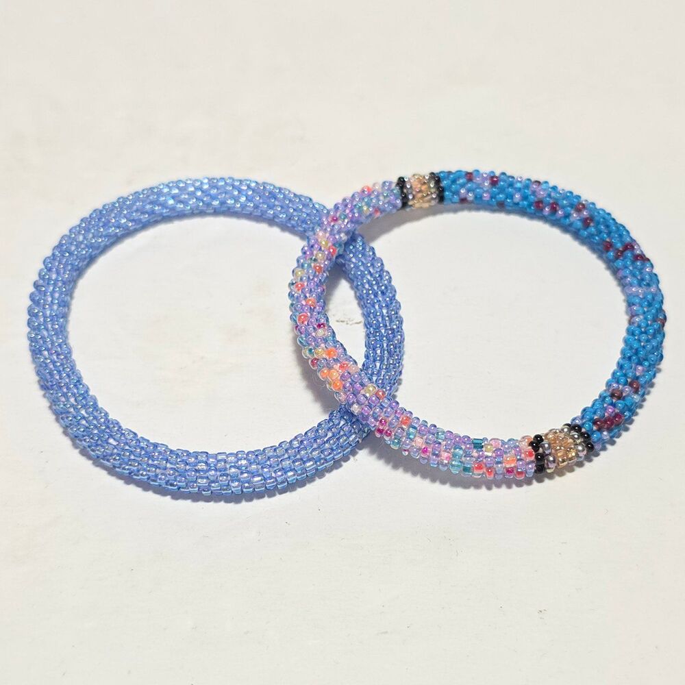 2 Sashka 8" Beaded Bracelets Handmade